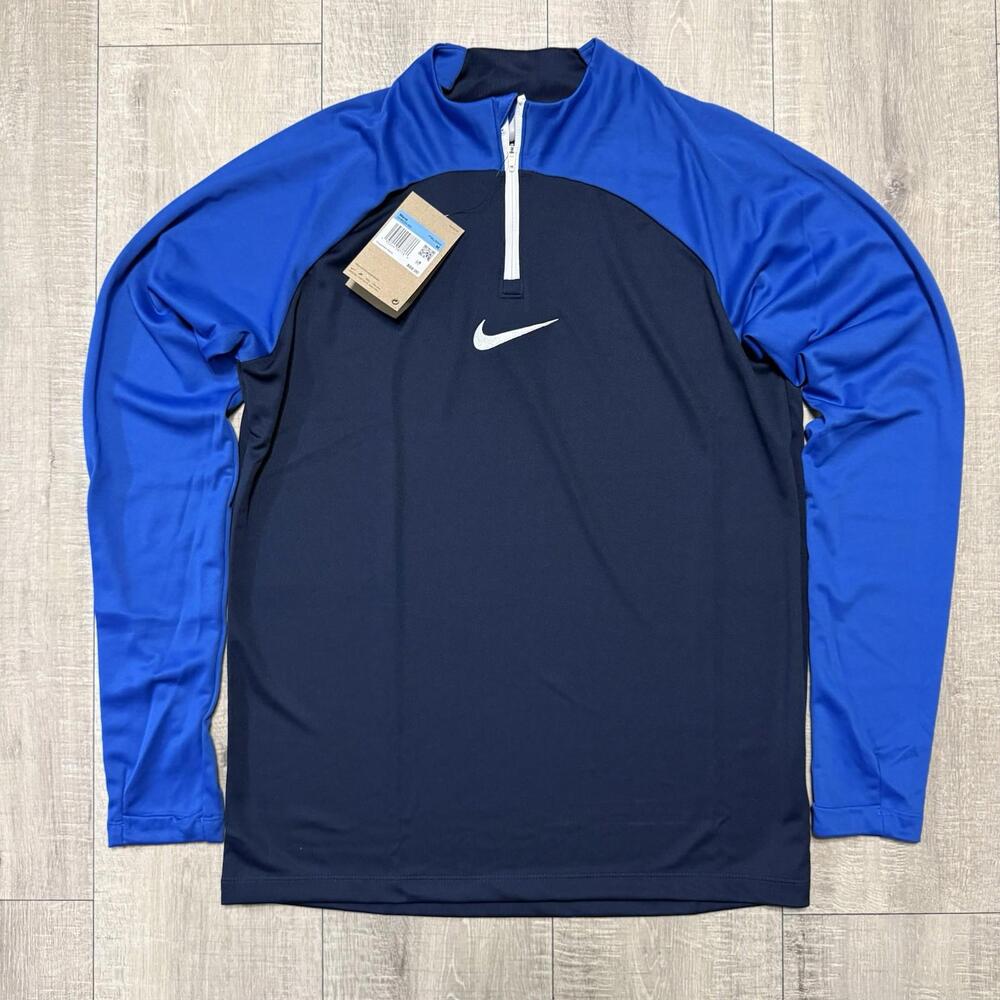 Nike Pullover Blue Academy Pro II Sports 1/4 Zip Center Swoosh DH9230 451 Medium